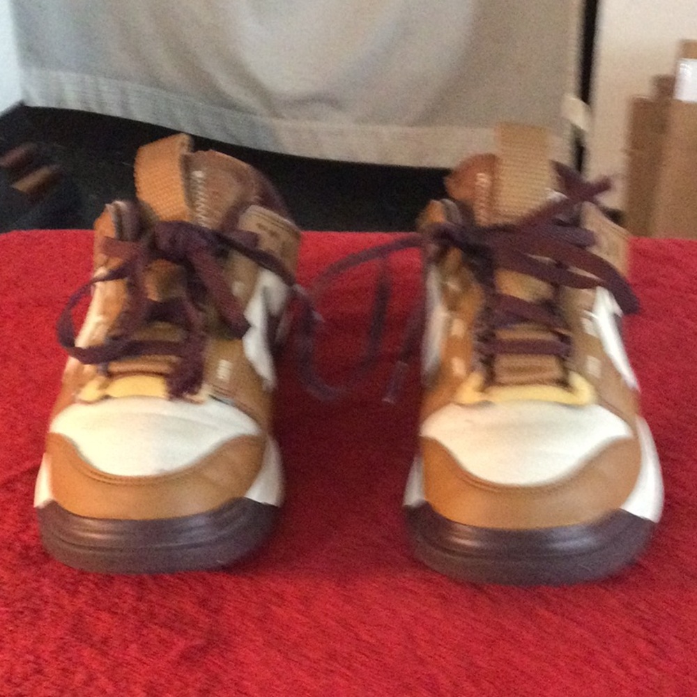 Casual Two-Tone Brown & White Sneakers